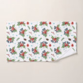 Red Bow Holly kerst Bells Pattern Bad Handdoek (Handdoek)