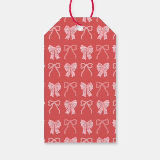 Red Bow Horse Chinese New Year Cadeaulabel (Achterkant)
