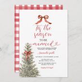 Red Bow is het seizoen om te trouwen Vrijgezellenf Kaart (Voorkant / Achterkant)