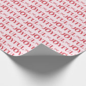 Red Bow Joyful One Baby Christmas Pink Cadeaupapier (Hoek)