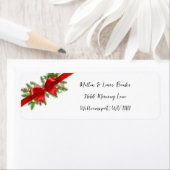 Red Bow Kerst Mailing Adresetiketten Etiket (Insitu)
