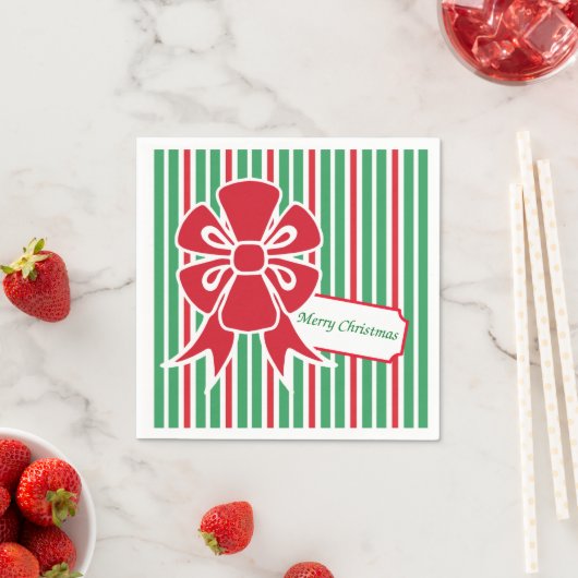 Red Bow-kerstcadeau Servetten (Insitu)