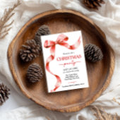 Red Bow kerstfeest uitnodiging