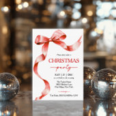 Red Bow kerstfeest uitnodiging