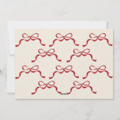 Red Bow Merriest Christmas Oval Photo Flat Feestdagenkaart (Achterkant)