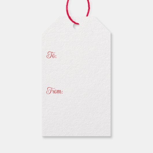 Red Bow Merry Christmas Crest Gift Label - A Cadeaulabel (Achterkant)