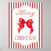 Red Bow Merry Christmas Holiday Poster (Voorkant)