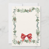 Red Bow Merry Little Christmas Bridal Shower Kaart (Achterkant)