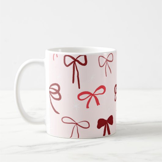 Red Bow Minimalist Mug Koffiemok (Links)