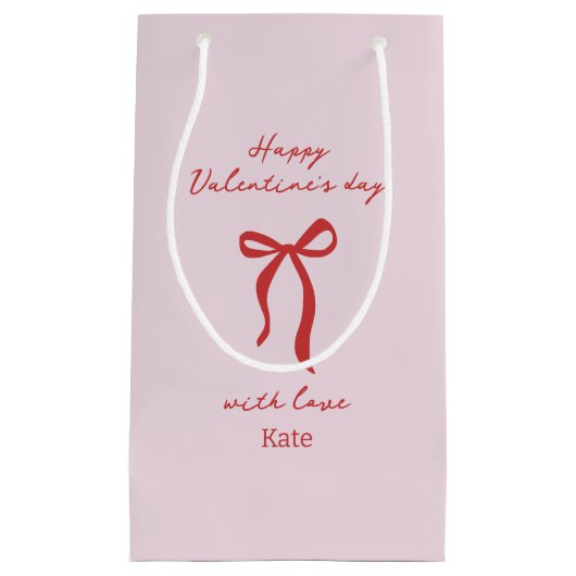 Red Bow Minimalist Valentijnsdag Klein Cadeauzakje (Voorkant)