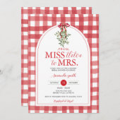 Red Bow Miss tletoe naar Mrs Vrijgezellenfeest Hol Kaart (Voorkant / Achterkant)
