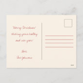 Red Bow Neutral Minimalist Christmas Post Kaart (Achterkant)