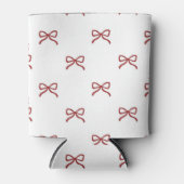 Red Bow Pattern Pastel Modern Party Accessory Blikjeskoeler (Voorkant)