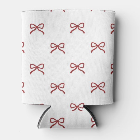 Red Bow Pattern Pastel Modern Party Accessory Blikjeskoeler (Voorkant)