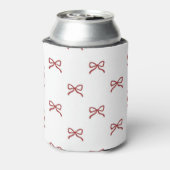 Red Bow Pattern Pastel Modern Party Accessory Blikjeskoeler (Blikje Achterkant)