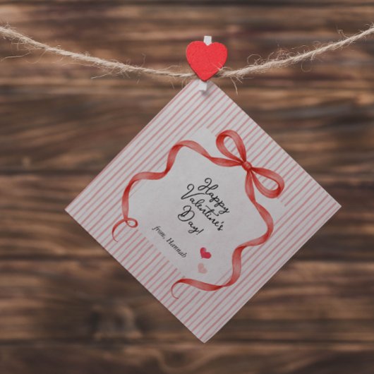Red Bow | Personalized Valentine’s Day Treat Bedankjes Labels