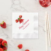 Red Bow Persoonlijke kerstfeest Napkins Servet (Insitu)