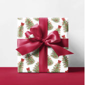 Red Bow Pink Bow Kerstboom Vakantie Coquette Cadeaupapier