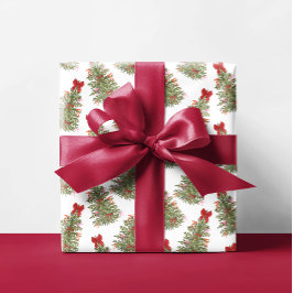 Red Bow Pink Bow Kerstboom Vakantie Coquette Cadeaupapier