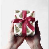 Red Bow Pink Bow Kerstboom Vakantie Coquette Cadeaupapier