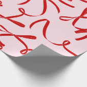 Red Bow Pink Retro Cadeaupapier (Hoek)