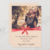 Red Bow Ribbon Valentine's Day Photo Feestdagenkaart (Voorkant / Achterkant)