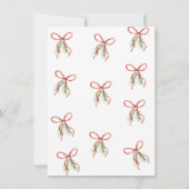 Red Bow Ribbon Winter Save The Date (Achterkant)