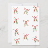 Red Bow Ribbon Winter Wedding  Kaart (Achterkant)