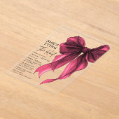 Red Bow She's Tying The Knot Bridal Shower Acryl Uitnodigingen (Laagn)