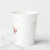 Red Bow She's Tying the Knot Bridal Shower Papieren Bekers (Links)