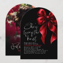 Red Bow She's Tying the Knot Bridal Shower Photo