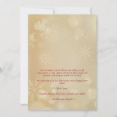 Red Bow Snowflakes Christmas Round Family Photo (Achterkant)