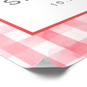 Red Bow Soda Bottle Baby Shower Welcome Sign Poster (Hoek)