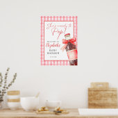 Red Bow Soda Bottle Baby Shower Welcome Sign Poster (Keuken)