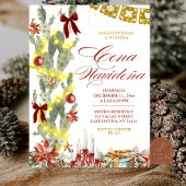 Red bow Spanish Cactus Christmas Cena de Navidad Kaart