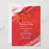 Red Bow & Sparkles Evenementen Vakantie Uitnodigin Kaart (Voorkant)