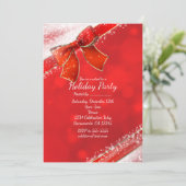 Red Bow & Sparkles Evenementen Vakantie Uitnodigin Kaart (Staand voorkant)
