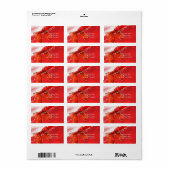 Red Bow & Sparkles Kerstvakantie uitnodiging Etiket (Full Sheet)