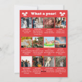 Red Bow & Stripes Year In Review Merry Christmas Feestdagenkaart (Achterkant)