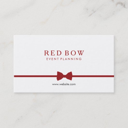 Red Bow Stropdas Event Planner Visitekaartje (Voorkant)