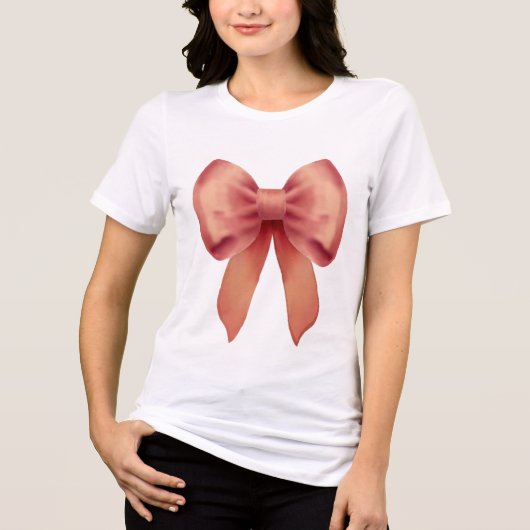 Red Bow Stropdas Ribbon T-shirt (Voorkant)