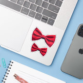 RED BOW STROPDAS STICKER (Laptop met iPhone)