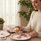 Red Bow Teddy Bear Baby Shower Plates Papieren Bordje