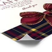 Red Bow Teddy Bear Plaid Luier Raffle Poster (Hoek)