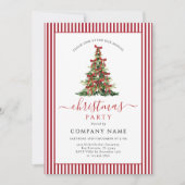 Red Bow Traditional Tree Christmas Party Kaart (Voorkant)