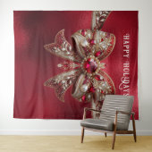 Red Bow Vakantie Achtergrond Wandkleed (In Situ (horizontaal))