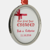 Red Bow Verloving Ornament (Rechts)