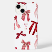 Red Bow Watercolor iPhone Case (Achterkant)