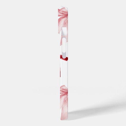 Red Bow Watercolor iPhone Case (Achterkant / Links)