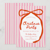 Red bow Whimsical Hand Drawn Christmas  Kaart (Voorkant / Achterkant)